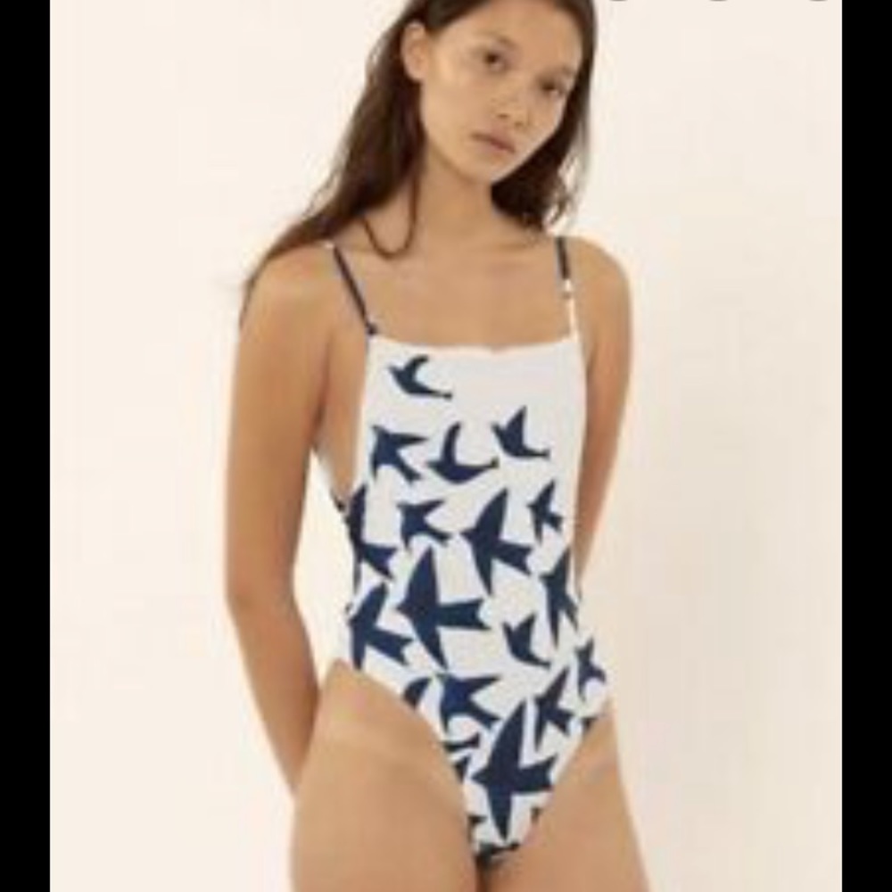 Mara hoffman birds high leg one piece